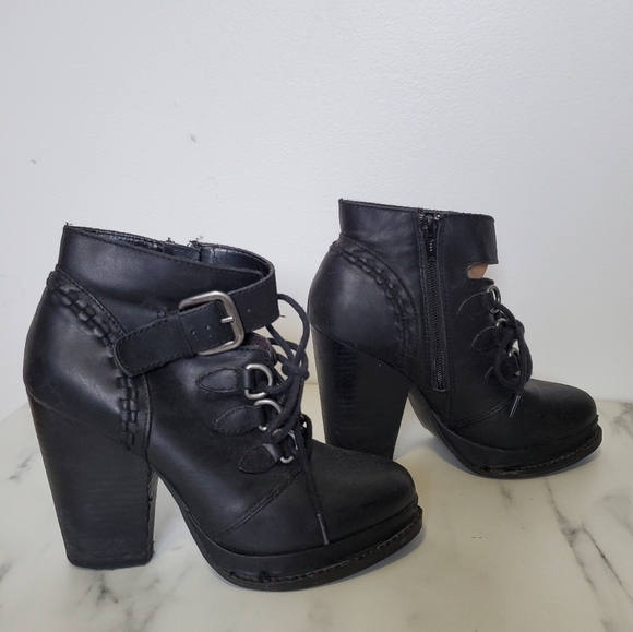 Seychelles black platform Chunky heel Booties - Picture 5 of 8
